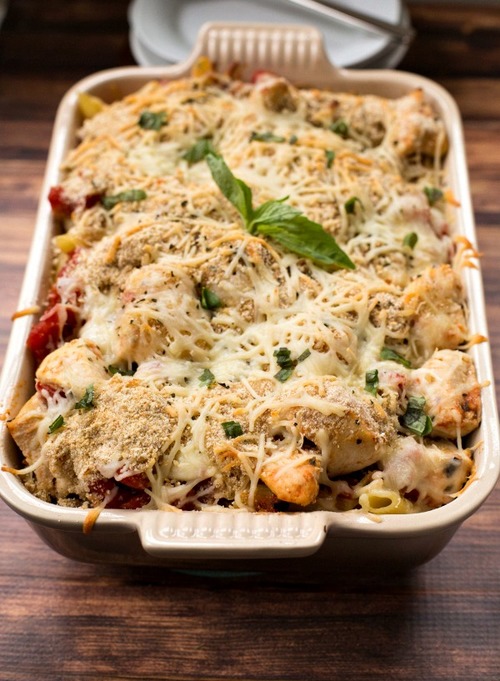 Homemade Chicken Parmesan Pasta Bake