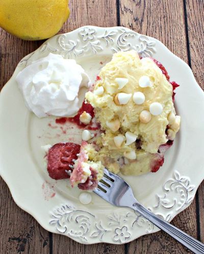 Lemon Strawberry Dump Cake