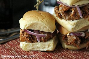 Slow Cooker Cranberry Chipotle BBQ Pulled Pork Sliders