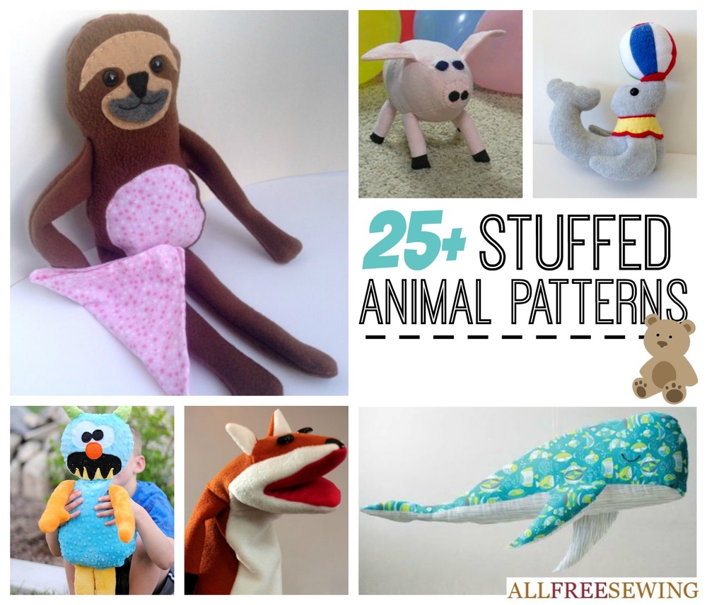 25+ Easy Stuffed Animal Patterns | AllFreeSewing.com