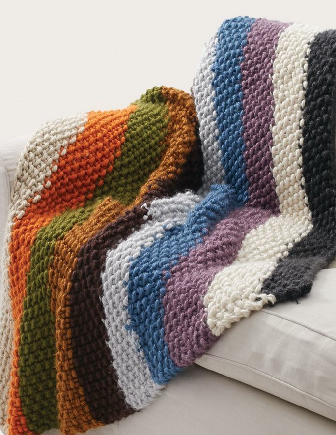 One Skein Moss Stitch Blanket