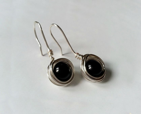 Wonderful Wire Wrapped Bead Earrings