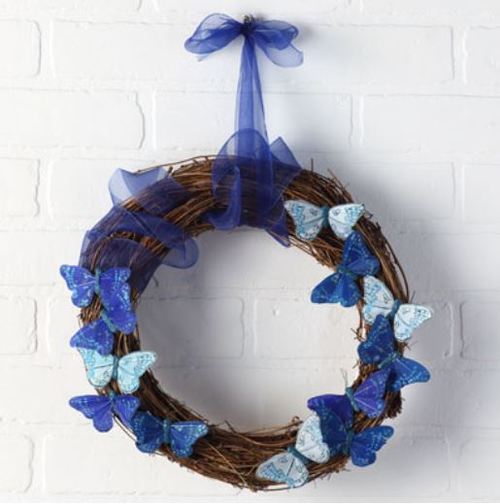 Spring Blue Rustic Wreath