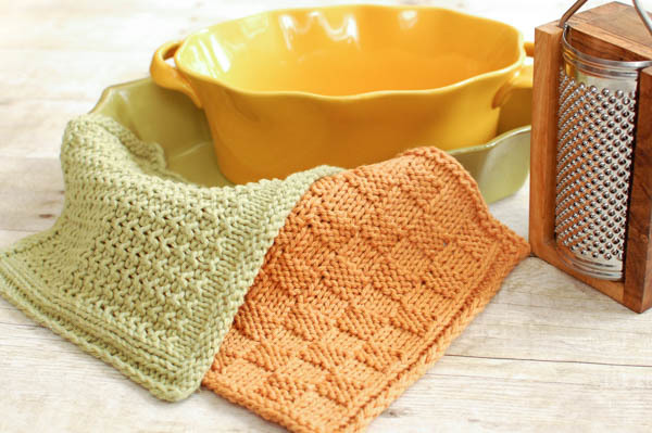 Simple and Clean Basket Weave Knit Dishcloth ...