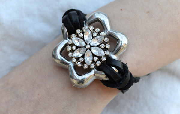 Upcycled Sparkle Blossom Bracelet