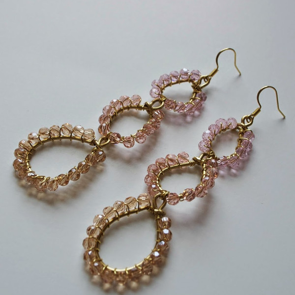 Opulent Triple Oval Drop Earrings