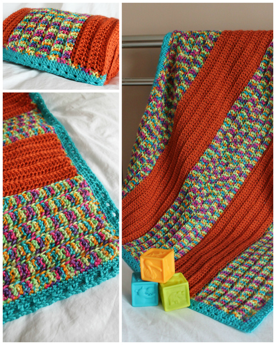 Happy Stripes Crochet Baby Blanket | AllFreeCrochet.com