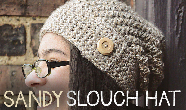 Buttoned Slouchy Crochet Hat Pattern