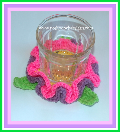 Spring Flower Crochet Coaster