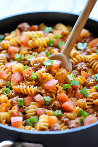 One Pot Cheesy Hamburger Casserole