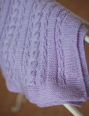 Dusty Lavender Cable Blanket