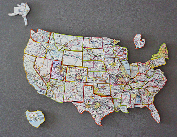 Recycled State Map Magnets