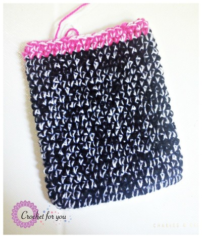 Pink and Black Crochet Phone Case