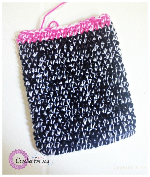 Pink and Black Crochet Phone Case_1