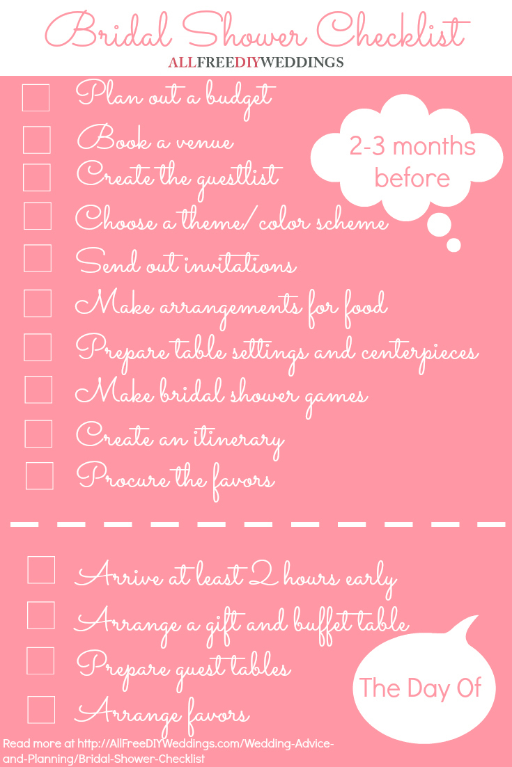 hosting bachelorette party and bridal shower checklist