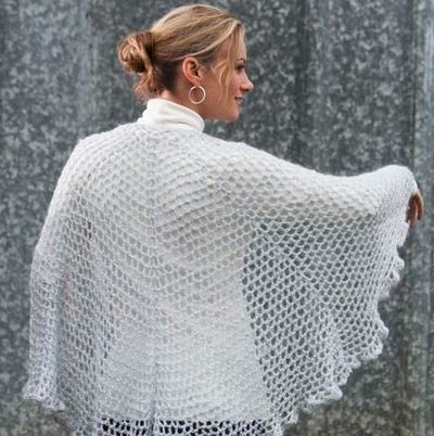 Draping Lace Crochet Shawl