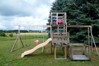 Upcycled Wood Shipping Crate Playscape