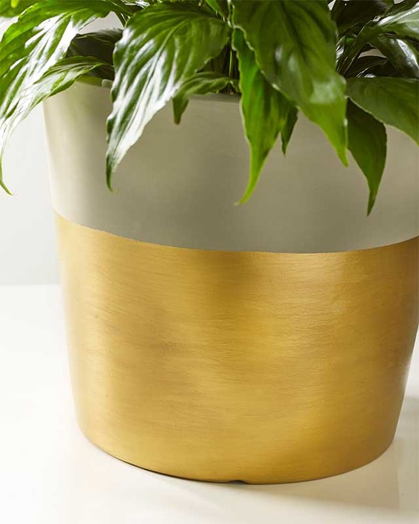 An example of a project using metallic paint: a Dipped in Gold Planter