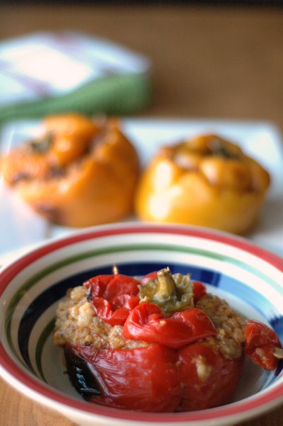 Slow Cooker Enchilada Stuffed Peppers