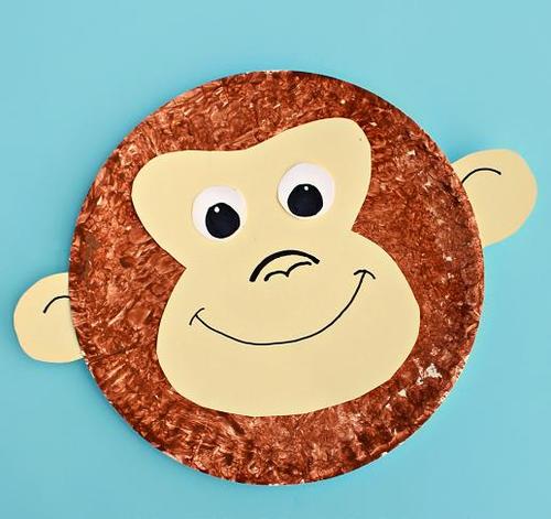 Monkey Face Paper Plate Craft