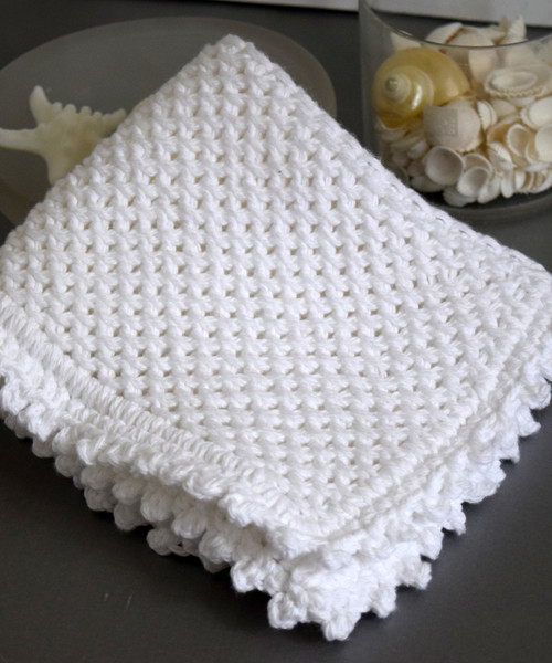 Picot Edge Knit Dishcloth Pattern