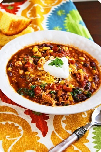 Slow Cooker Chicken Taco Chili
