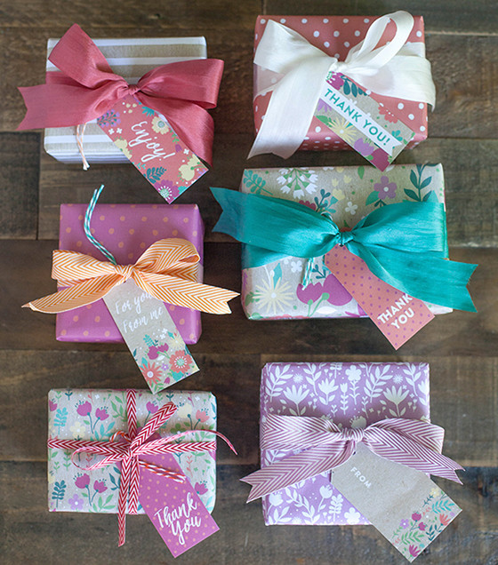 Printable Floral Gift Wrap and Tags