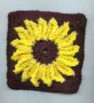 Sunflower Square Afghan Pattern AllFreeCrochet.com