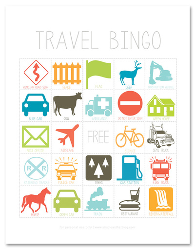 Road Trip Bingo Free Printable