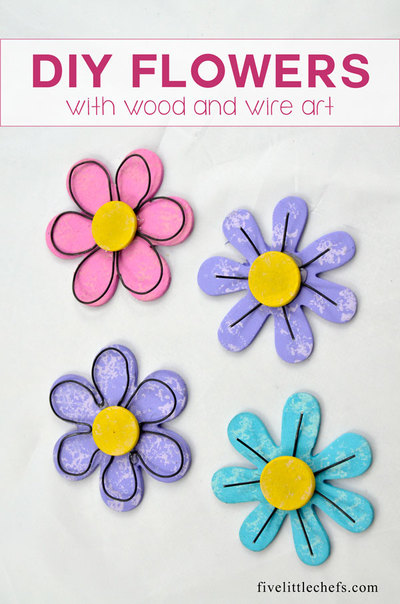 DIY Flowers with Wood and Wire