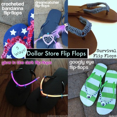 Dollar Store Flip Flops 5 Ways