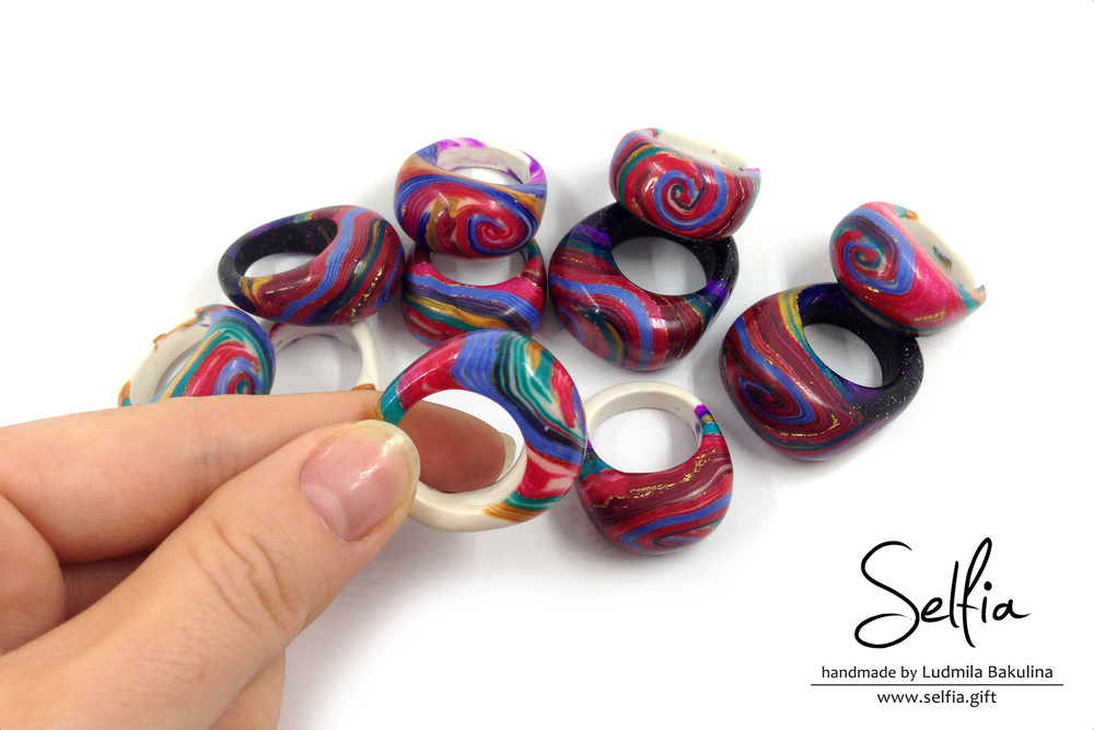 Bright Polymer Clay Rings | FaveCrafts.com