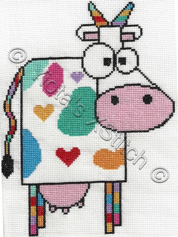 Download Funky Cow Cross Stitch Pattern | FaveCrafts.com