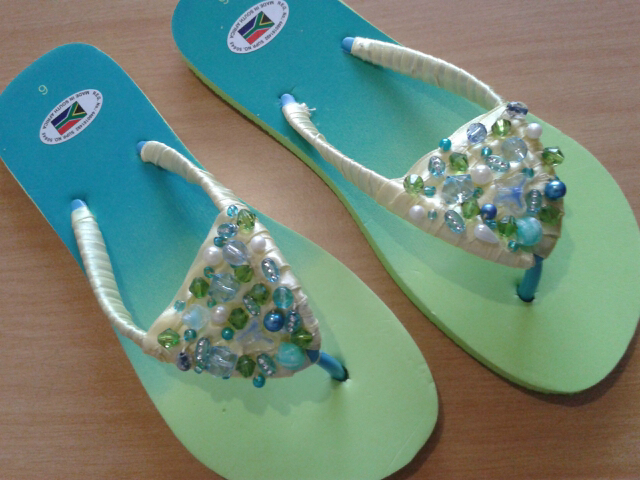 Bead and Ribbon Flip Flops