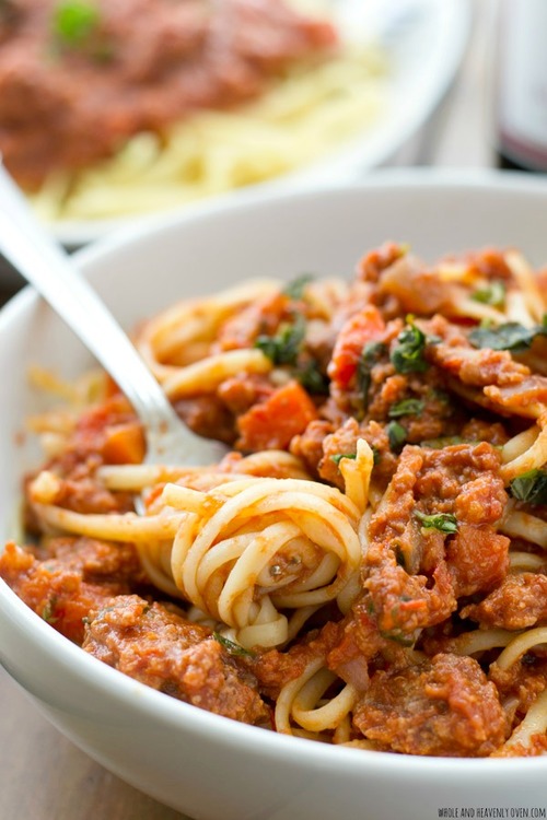 Italian Beef Bolognese Slow Cooker Pasta