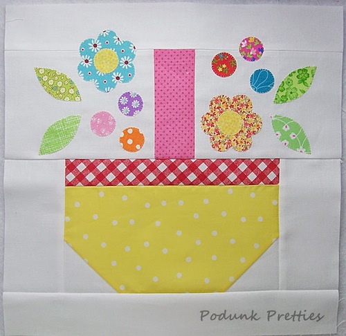 Spring Basket Quilt Block Pattern