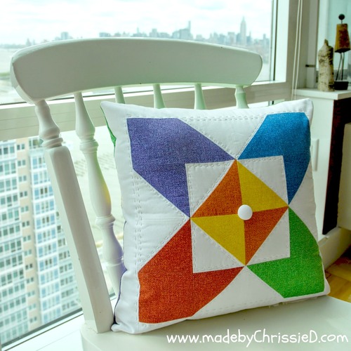 Kaleidoscope Quilt Block Pillow