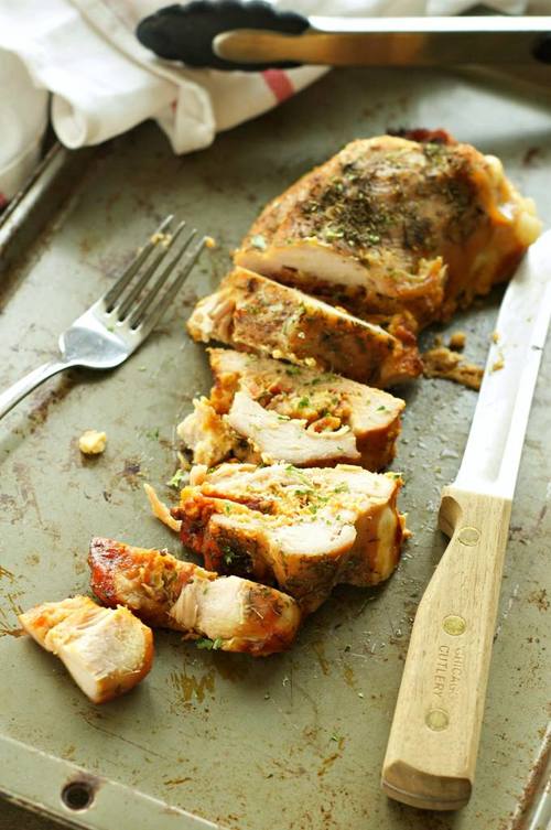 Bacon and Goat Cheese Stuffed Pork Tenderloin