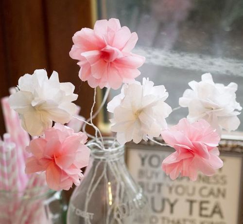 Super Simple and Pretty Tissue Paper Flowers