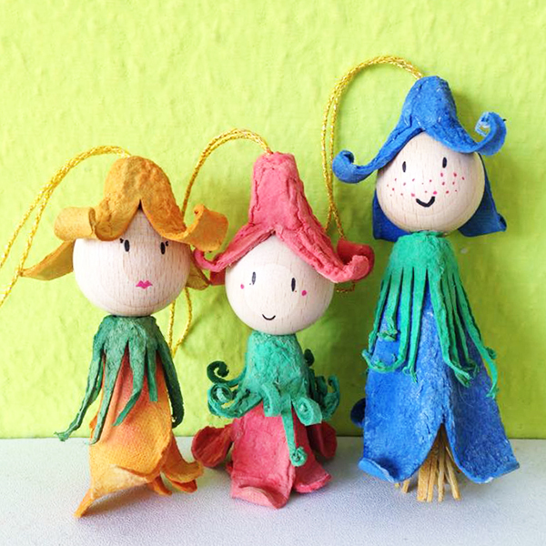 Egg Carton Flower Fairies