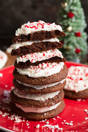 Homemade Frosted Peppermint Brownie Cookies