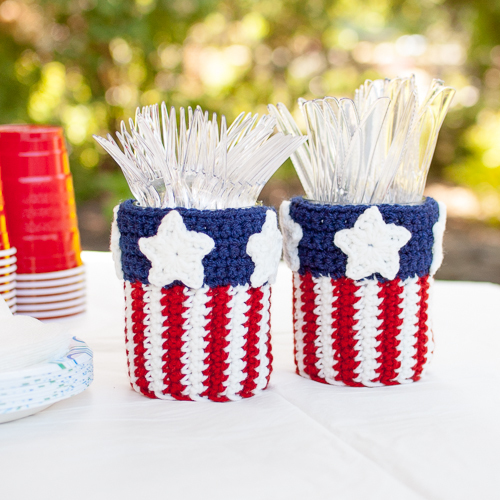 Stars and Stripes Utensil Crock