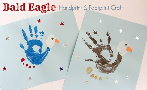 Bald Eagle Handprint and Footprint Craft