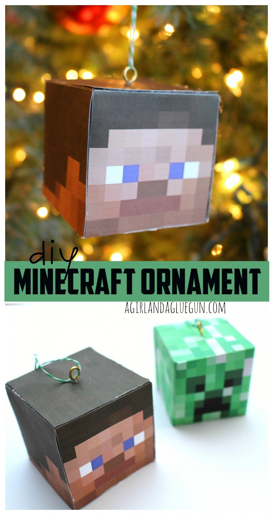DIY Minecraft Ornament | AllFreeChristmasCrafts.com