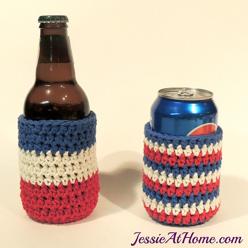 Patriotic Crochet Can Cozy