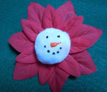 Poinsettia Snowman Ornament