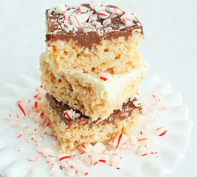 Peppermint Rice Krispie Treats