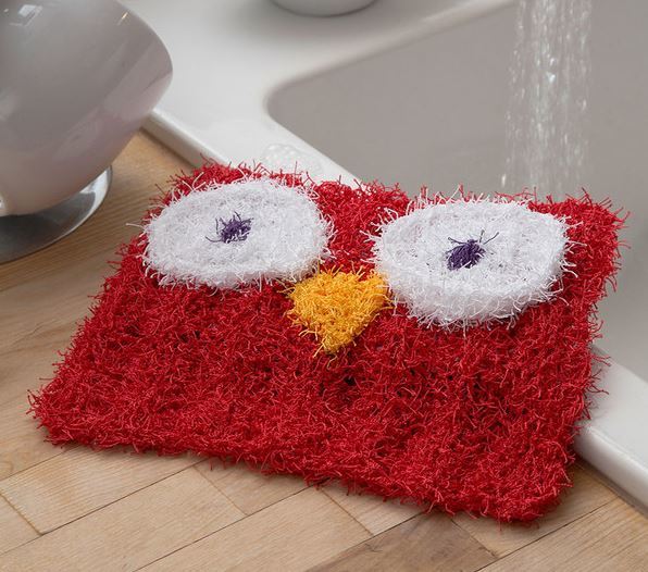 I Don't Give a Hoot Knit Dishcloth