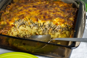 Waffle Crust Egg and Sausage Casserole