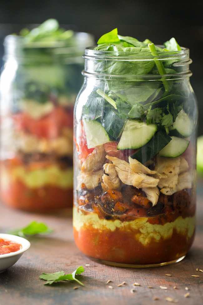 Mexican Mason Jar Salad | FaveHealthyRecipes.com